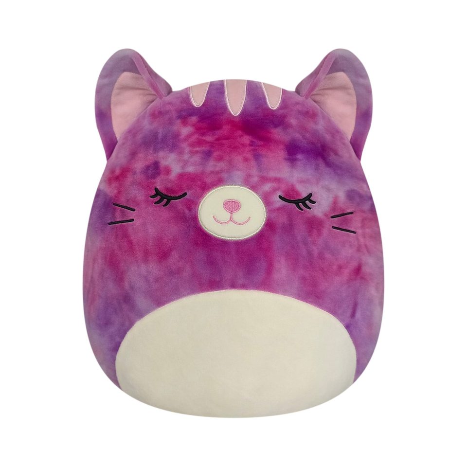 Squishmallows 14-Inch Caeli the Purple Tie-Dye Tabby Cat