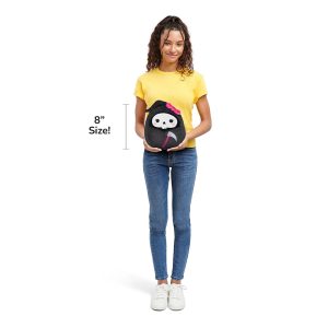 Squishmallows 8-Inch Jane the Black Grim Reaper with Bow