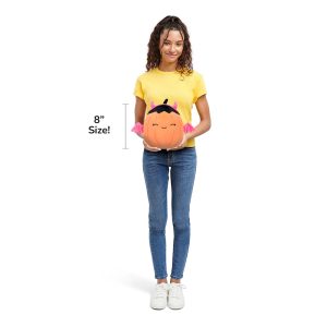 Squishmallows 8-Inch Margie the Pastel Orange Pumpkin in Pink Devil Costume