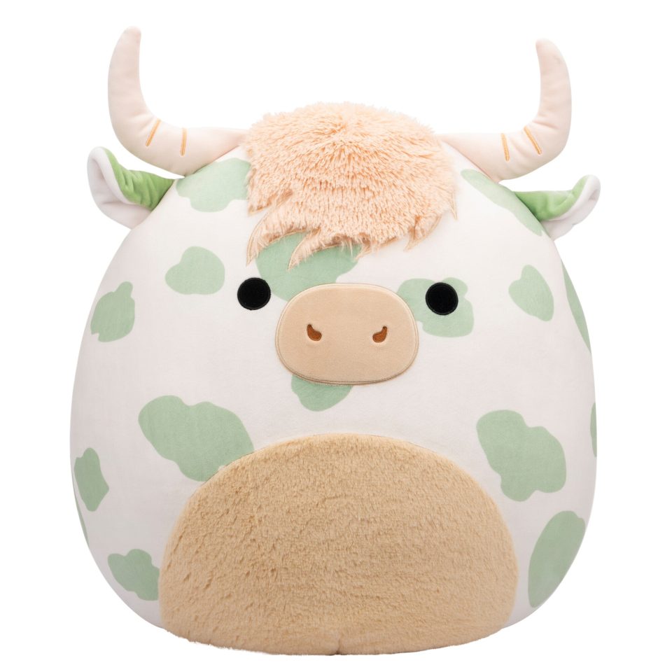 Squishmallows 20-Inch Celestino the Sage Green Spotted Highland Cow