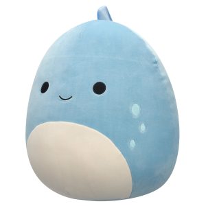 Squishmallows 16-Inch John-John the Slate Blue Dino With White Belly