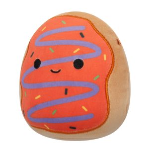 Squishmallows 5-Inch Jay the Orange Frosted Donut with Purple Drizzle