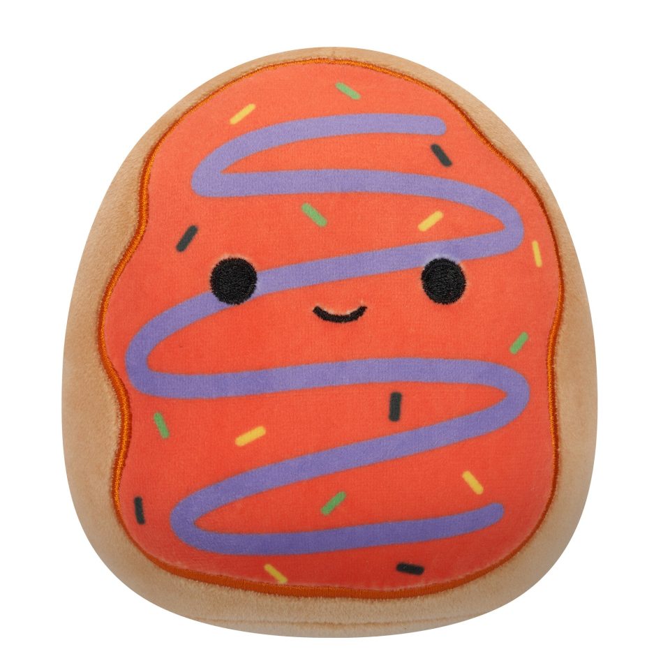 Squishmallows 5-Inch Jay the Orange Frosted Donut with Purple Drizzle