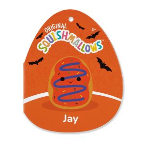 Squishmallows 5-Inch Jay the Orange Frosted Donut with Purple Drizzle