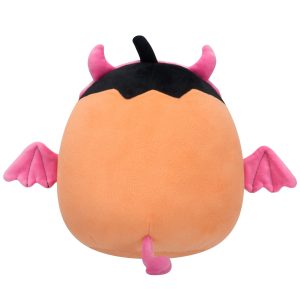 Squishmallows 8-Inch Margie the Pastel Orange Pumpkin in Pink Devil Costume