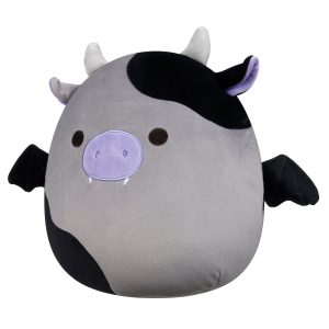 Squishmallows 12-Inch Bridgette the Grey and Black Cow Bat