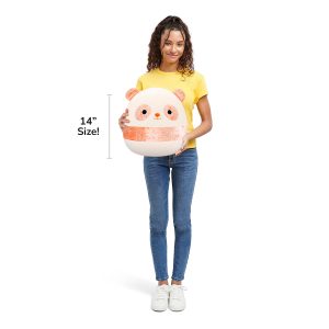 Squishmallows 14-Inch Bee the Peach Velvet Panda
